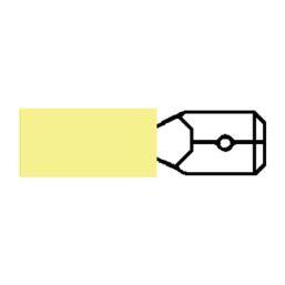 2-001-64 - Terminal Heatshrink Yellow 6.3mm Male Spade