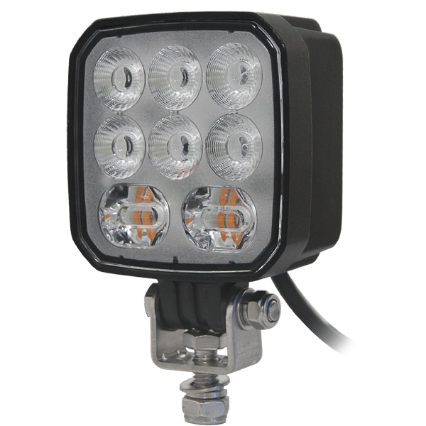 0-421-02 - 18W 4” LED Reversing Light With Amber Aux Warning – 12/24V