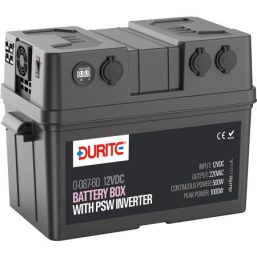 0-087-60 - 12V Battery Box With Pure Sine Wave Inverter Charger - 500W